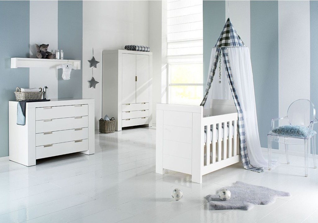 captivating-bright-baby-room-interior-design-with-blue-white-stripes-wallpaper-and-white-wooden-crib-baby-furniture